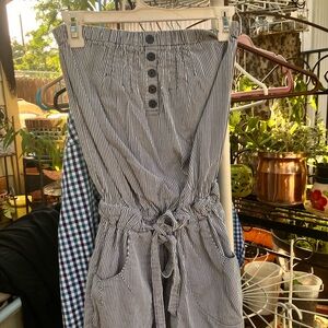 Striped Jumpsuit with Button Detail shorts